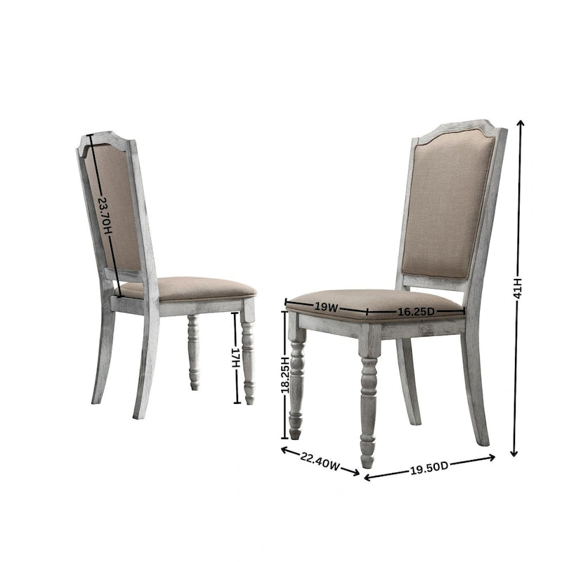 5-Piece Vintage Dining Set with Round Pedestal Table & Chairs