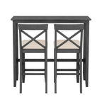 3-Piece Farmhouse Dining Set with Rectangular Table & 2 Chairs