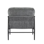 Polyester Accent Chair with Metal Frame & Wooden Armrests