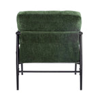 Polyester Accent Chair with Metal Frame & Wooden Armrests