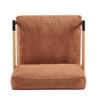 Polyester Accent Chair with Metal Frame & Wooden Armrests
