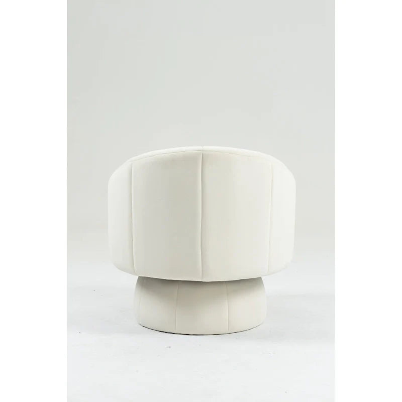 Modern 28.75 Velvet Upholstered 360 Swivel Accent Chair with Wood Frame and Waist Cushion