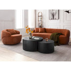 Orange Modern 34.6 Upholstered 360 Swivel Barrel Chair with Solid Wood Frame
