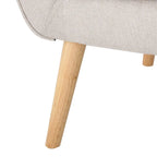 Modern 32.5 High Back Upholstered Button Tufted Wingback Chair with Rubber Wood Legs
