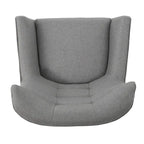 Modern 32.5 High Back Upholstered Button Tufted Wingback Chair with Rubber Wood Legs