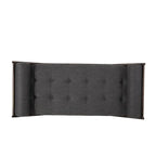Charcoal Modern 65 Button Tufted Chaise Lounge Chair with Bent Wood Desing and Rolled Accent Pillows