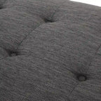 Charcoal Modern 65 Button Tufted Chaise Lounge Chair with Bent Wood Desing and Rolled Accent Pillows