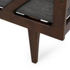 Charcoal Modern 65 Button Tufted Chaise Lounge Chair with Bent Wood Desing and Rolled Accent Pillows