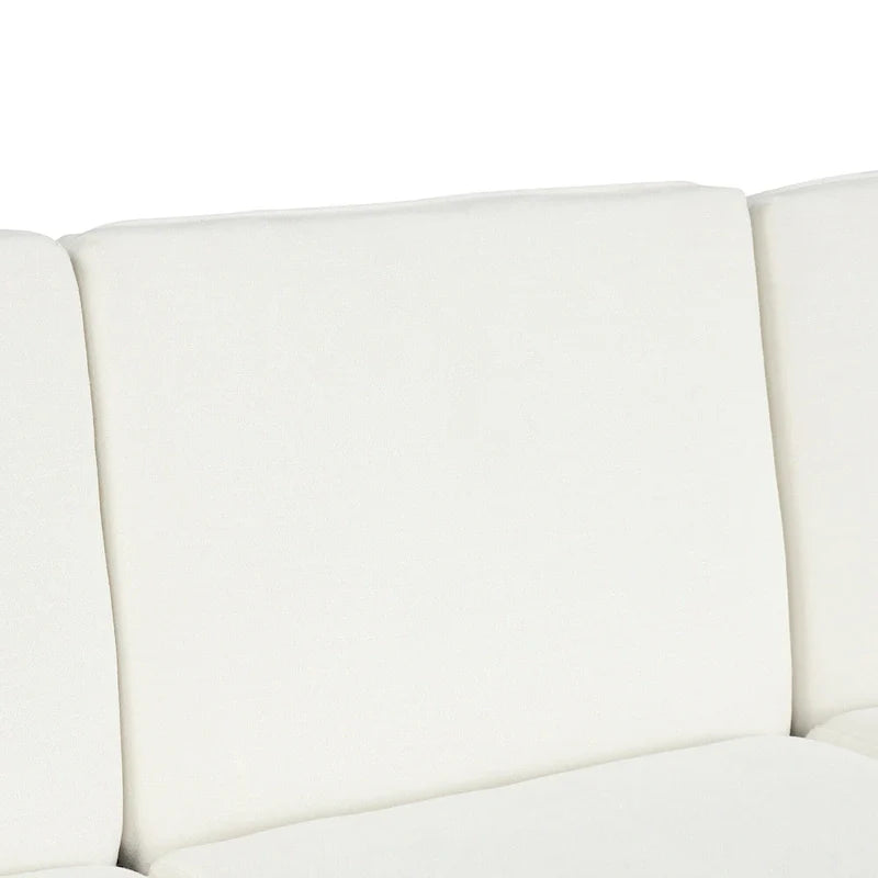 94.1 Chenille L-Shaped Futon Sofa with Adjustable Backrest & Reversible Chaise