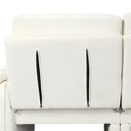 94.1 Chenille L-Shaped Futon Sofa with Adjustable Backrest & Reversible Chaise