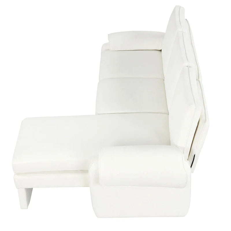 94.1 Chenille L-Shaped Futon Sofa with Adjustable Backrest & Reversible Chaise