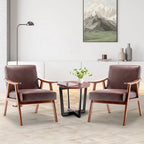 Dark Brown Modern 26 Accent Chair with Solid Wood Frame and Extra-Thick Backrest