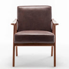 Dark Brown Modern 26 Accent Chair with Solid Wood Frame and Extra-Thick Backrest