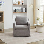 Modern 29.92 Chenille 360 Swivel Accent Chair with Solid Wood Frame and Removable Back Cushion
