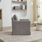 Modern 29.92 Chenille 360 Swivel Accent Chair with Solid Wood Frame and Removable Back Cushion