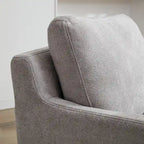 Modern 29.92 Chenille 360 Swivel Accent Chair with Solid Wood Frame and Removable Back Cushion