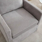 Modern 29.92 Chenille 360 Swivel Accent Chair with Solid Wood Frame and Removable Back Cushion