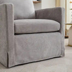 Modern 29.92 Chenille 360 Swivel Accent Chair with Solid Wood Frame and Removable Back Cushion