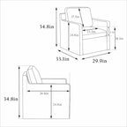 Modern 29.92 Chenille 360 Swivel Accent Chair with Solid Wood Frame and Removable Back Cushion