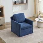 Modern 29.92 Chenille 360 Swivel Accent Chair with Solid Wood Frame and Removable Back Cushion