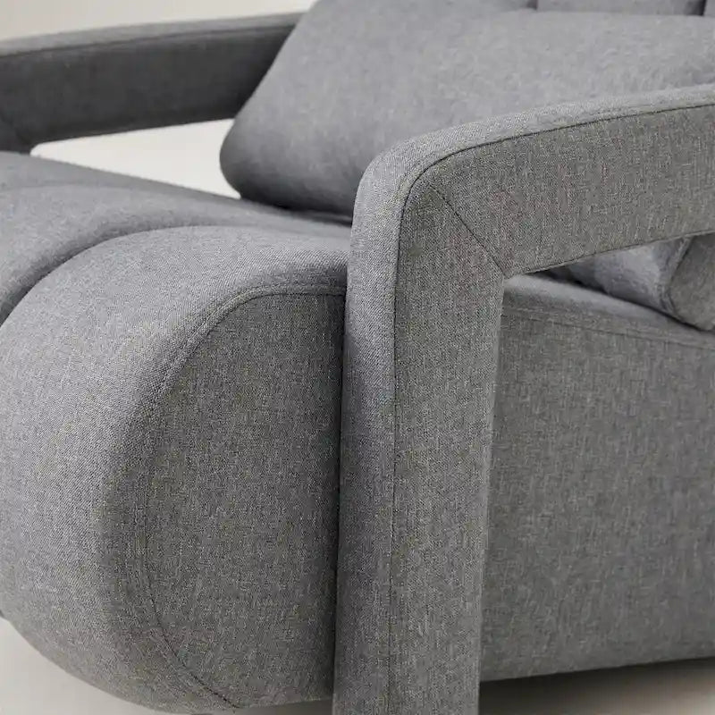 Dark Grey Modern 27.5 Upholstered Accent Chair with Pillow and High-Density Foam for Living Room