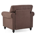 Brown Modern 37.4 Upholstered Accent Chair with Solid Wood Frame and Nailheads for Living Room