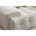 Beige Modern 53.15 Buttons Tufted Accent Chair with Pure Foam and Large Cushion for Living Room