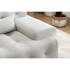 Beige Modern 53.15 Buttons Tufted Accent Chair with Pure Foam and Large Cushion for Living Room