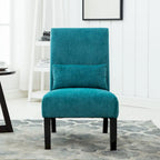 Teal Blue 31.75 High Back Polyester Accent Chair