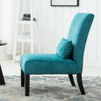 Teal Blue 31.75 High Back Polyester Accent Chair