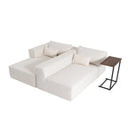 112 Boucle Modular Sectional Sofa with Free Side Table, Wide Seat Design and No Assembly Required