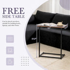112 Boucle Modular Sectional Sofa with Free Side Table, Wide Seat Design and No Assembly Required