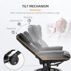 Black Faux Leather 360 Swivel Manual Recliner Set with Ottoman, 10 Vibration Massage Points, Side Pocket