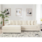 111 Corduroy L-Shaped Sectional Sofa with Oversized Left Chaise