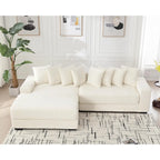 111 Corduroy L-Shaped Sectional Sofa with Oversized Left Chaise
