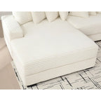 111 Corduroy L-Shaped Sectional Sofa with Oversized Left Chaise