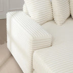111 Corduroy L-Shaped Sectional Sofa with Oversized Left Chaise