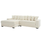 111 Corduroy L-Shaped Sectional Sofa with Oversized Left Chaise