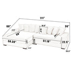 111 Corduroy L-Shaped Sectional Sofa with Oversized Left Chaise