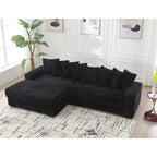 111 Corduroy L-Shaped Sectional Sofa with Oversized Left Chaise