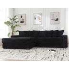 111 Corduroy L-Shaped Sectional Sofa with Oversized Left Chaise