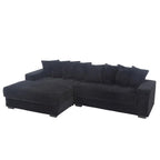 111 Corduroy L-Shaped Sectional Sofa with Oversized Left Chaise