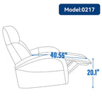 Blue Genuine Leather Power Recliner with Swivel & USB Charging