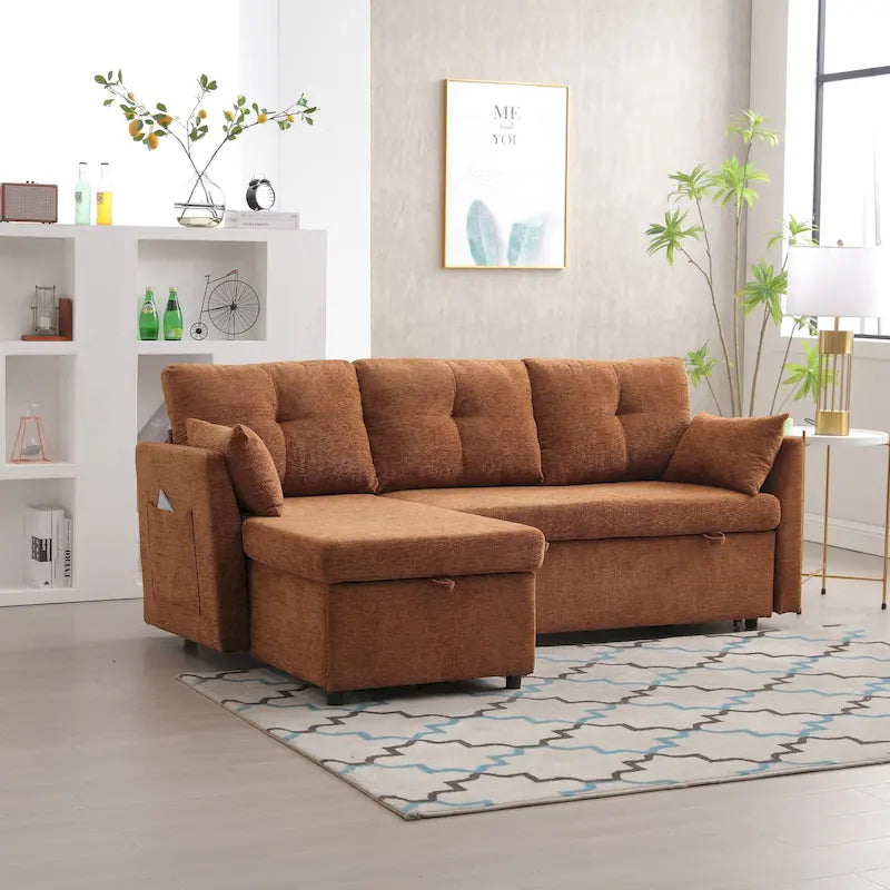 81.1 L-Shaped 3 Seater Sectional Sofa with Reversible Chaise, Storage Seats and Versatile Design