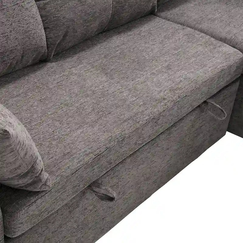 81.1 L-Shaped 3 Seater Sectional Sofa with Reversible Chaise, Storage Seats and Versatile Design