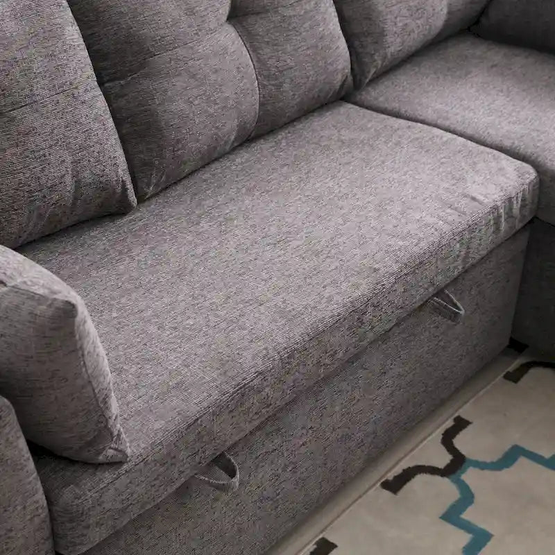 81.1 L-Shaped 3 Seater Sectional Sofa with Reversible Chaise, Storage Seats and Versatile Design