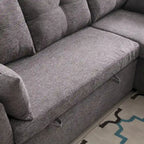 81.1 L-Shaped 3 Seater Sectional Sofa with Reversible Chaise, Storage Seats and Versatile Design