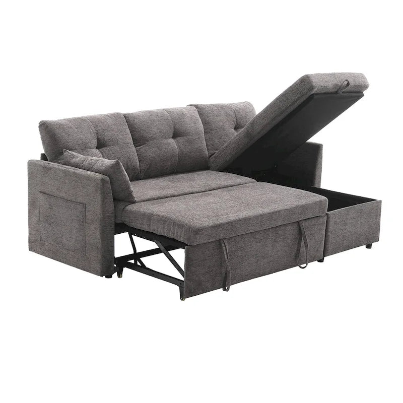 81.1 L-Shaped 3 Seater Sectional Sofa with Reversible Chaise, Storage Seats and Versatile Design