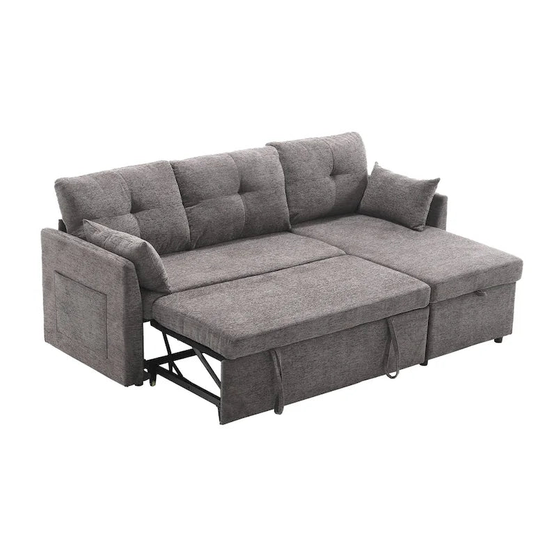 81.1 L-Shaped 3 Seater Sectional Sofa with Reversible Chaise, Storage Seats and Versatile Design