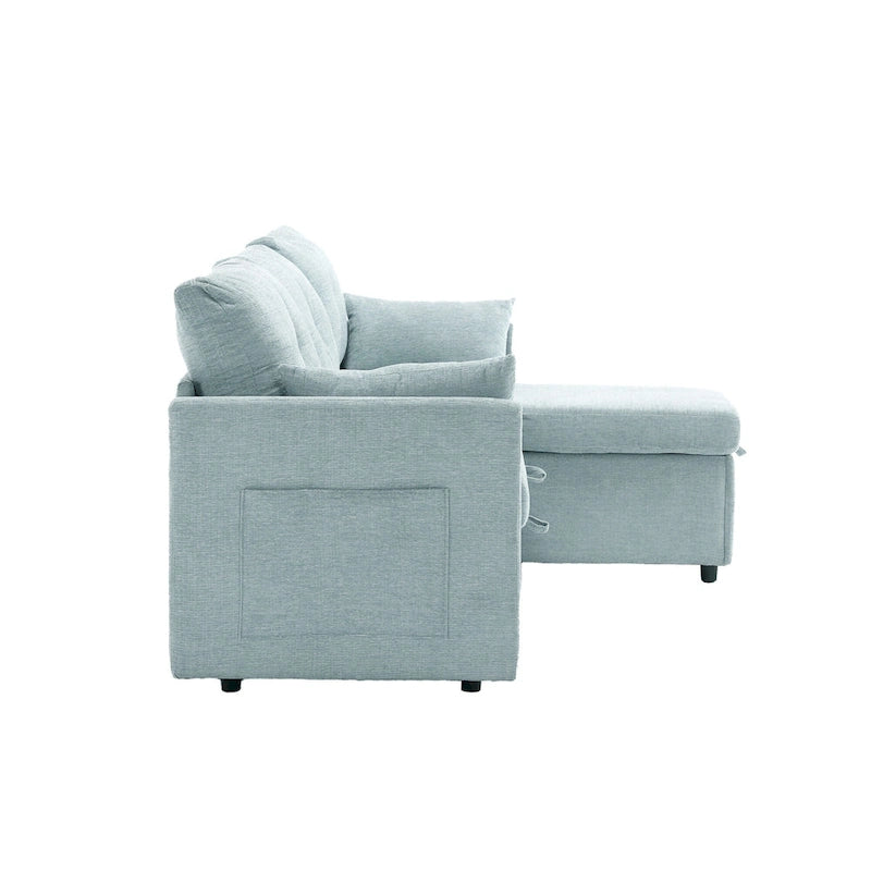 81.1 L-Shaped 3 Seater Sectional Sofa with Reversible Chaise, Storage Seats and Versatile Design